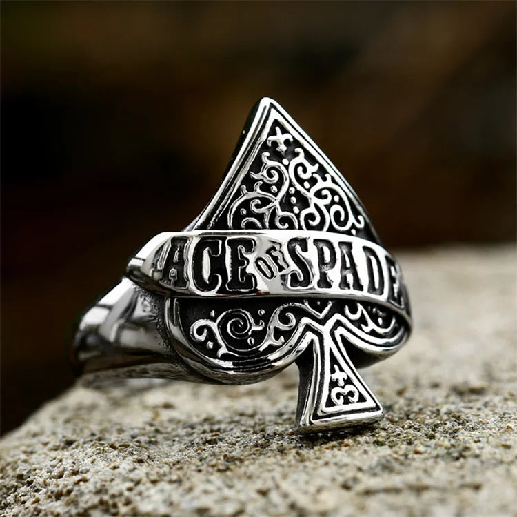 Nordic Vintage Hoop Ring Jewelry Stainless Steel Heart Finger Rings Men