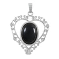 Obsidian Custom Design Silver Natural Gemstone Heart Cut Love Necklace for Women Men Charms Gift Classic Pendant Jewelry