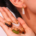 Hot Selling Retro Style Gold-Plated V-Shaped Stainless Steel Earrings Fashionable Women's Geometric Hoop Earings Light Luxury