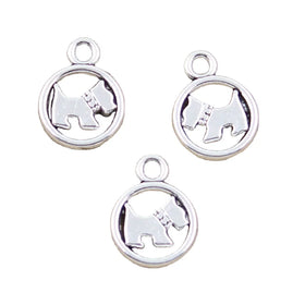 Charms Circle Scotty Dog 19x15mm Handmade Making FitVintage Tibetan Silver Color PendantsDIY for Bracelet Necklace