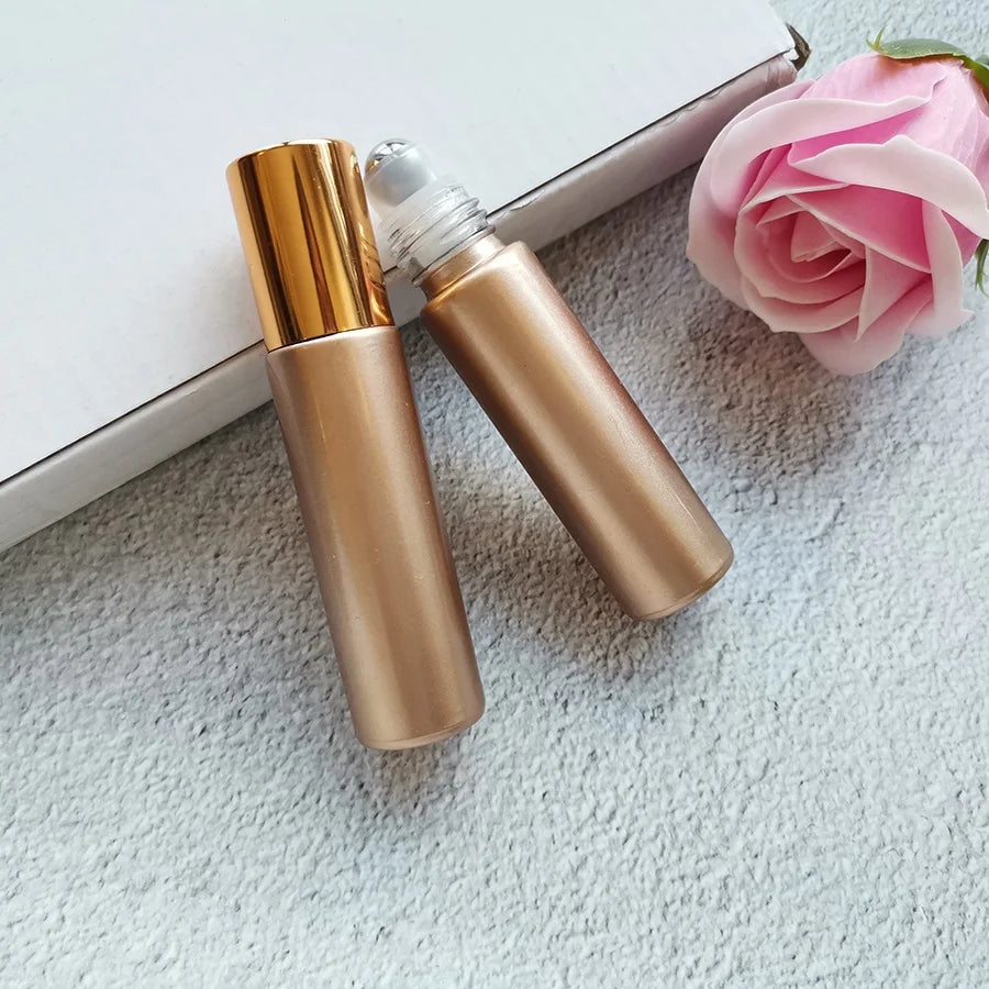 10ml Glitter Gold/rose Gold/silver Essential Oil Glass Roller Bottles