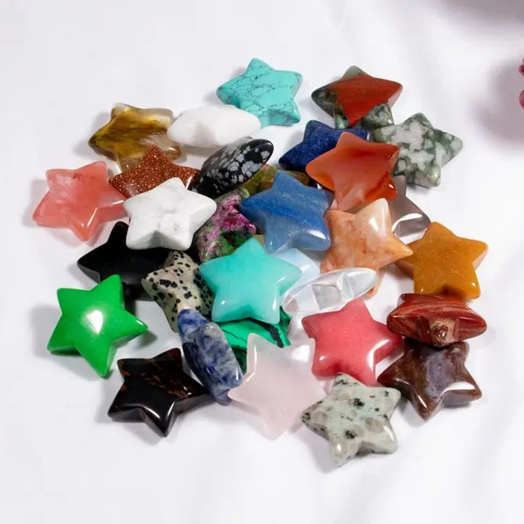 Hot Sale Natural Loose Gemstone Stars Worry Stone for Healing Therapy Chakra Balancing Reiki Energy Meditation Home Decoration