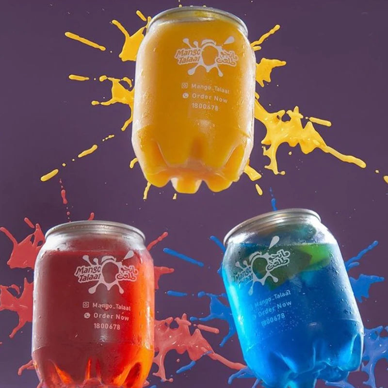 350Ml PET Plastic Soda Beer Drinks Juice Beverage Plastic Can With Easy Open Lid
