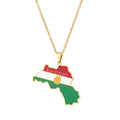 Kurdistan Map and Flag Pendant Necklace for Lovers Men Women Ethnic Jewelry Kurdistan Patriotic Gift