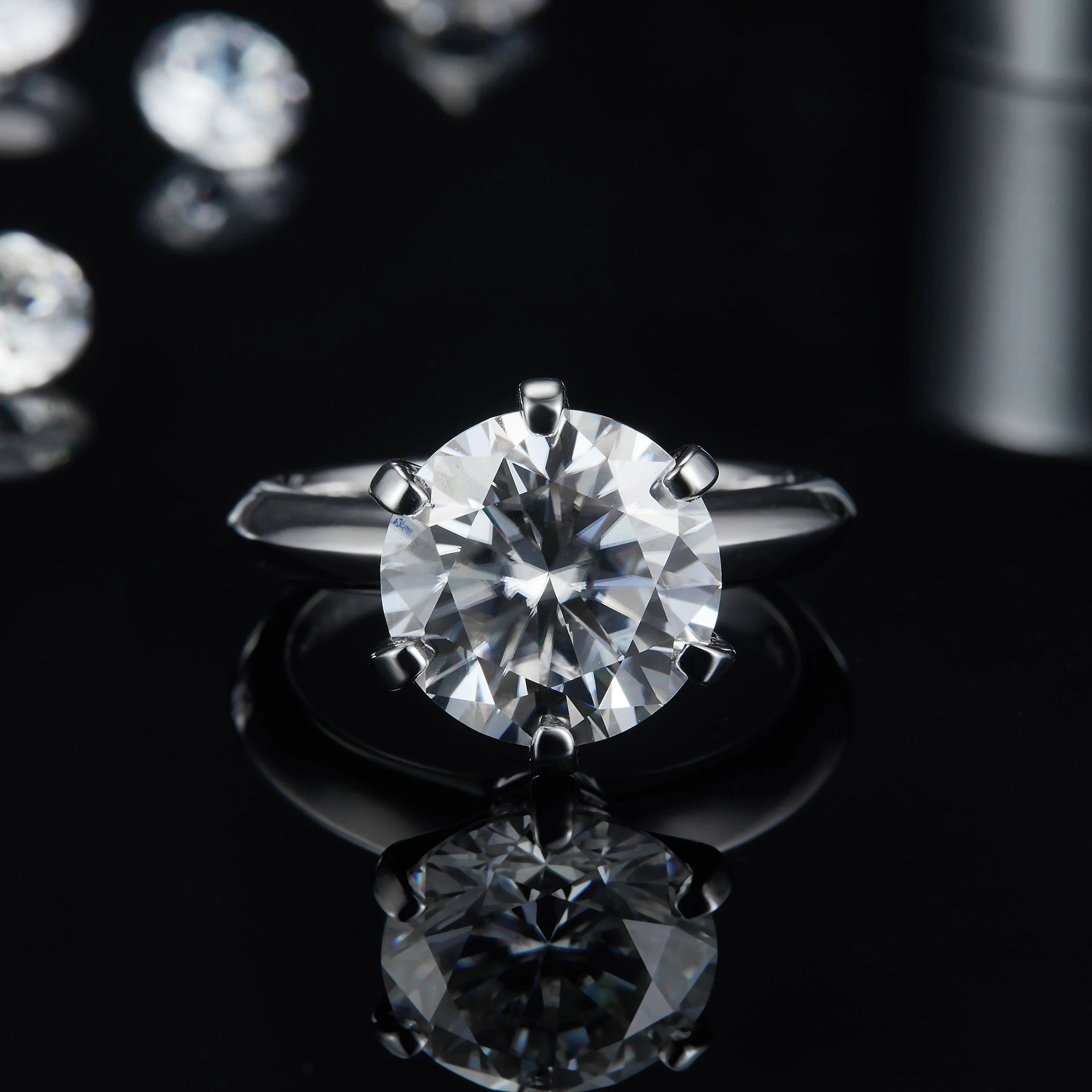 Abiding Jewelry Engagement 5CT Moissanite Diamond Jewellery Wholesale 925 Sterling Silver 5 Carat Women Moissanite Ring