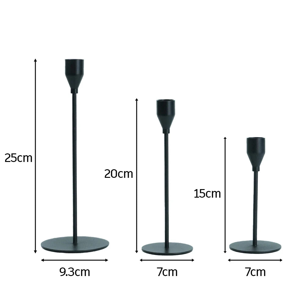 Geometric Modern Holder Round Base Long Top Metal Wire Home Decorative Long Stem Candle Holder