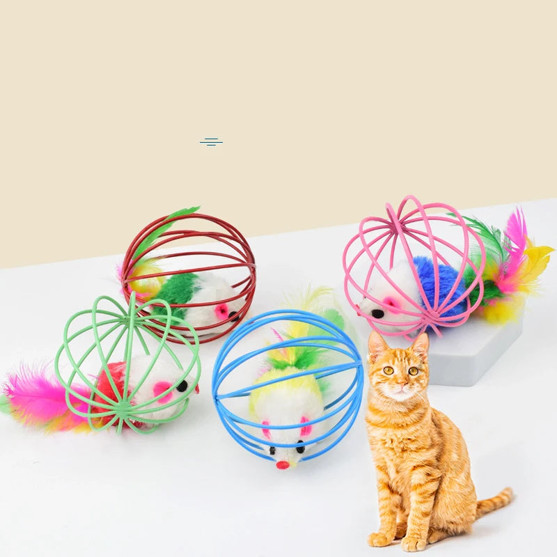 Spot Wholesale Cage Mouse 6cm Color Iron Ball Cage Mouse Pet Products Cat Mice Toys