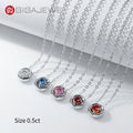 GIGAJEWE 0.5/1.0ct 925 Silver 18K White Gold Plated Moissanite Pendant Necklace Variety Color Options White Pink Orange Yellow