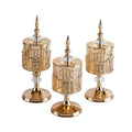 Scandinavian Style Handmade Wedding Valentine's Day Golden Round Bottom Covered Spire Glass Metal Street Lamp Candlestick Holder