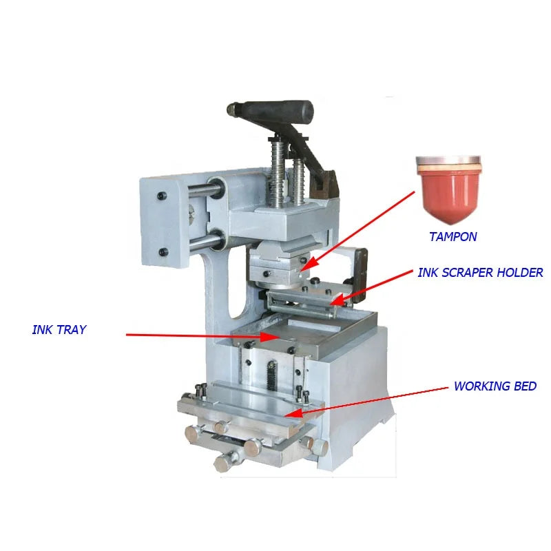 TAOXING Small Size Manual Metal Pad Printer with Pad for Card/Tube/Cloths/Label/Paper Printing 1 Year Warranty New