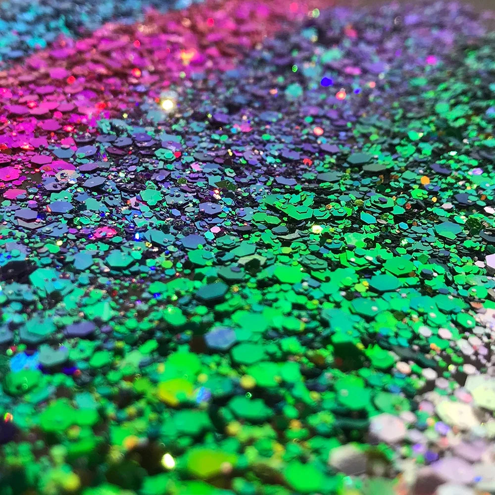 Solvent Resistant Color Shift & Chameleon Glitter for Cosmetic and Crafts