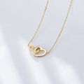 925 Sterling Silver Double Heart Pendant Necklace with Gold Plating Heart Heart Charm Choker for Women for Parties Engagements