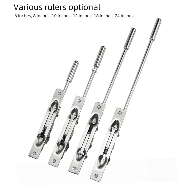 Brushed Stainless Steel Lever Extension Flush Bolt for Fire-Rated Swinging Hollow Wooden Metal Doors Anti-Theft Door Bolt