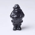 DIY Wholesale Hand Carved Jade Father Christmas Natural Labradorite Santa Claus Carvings For Christmas Present