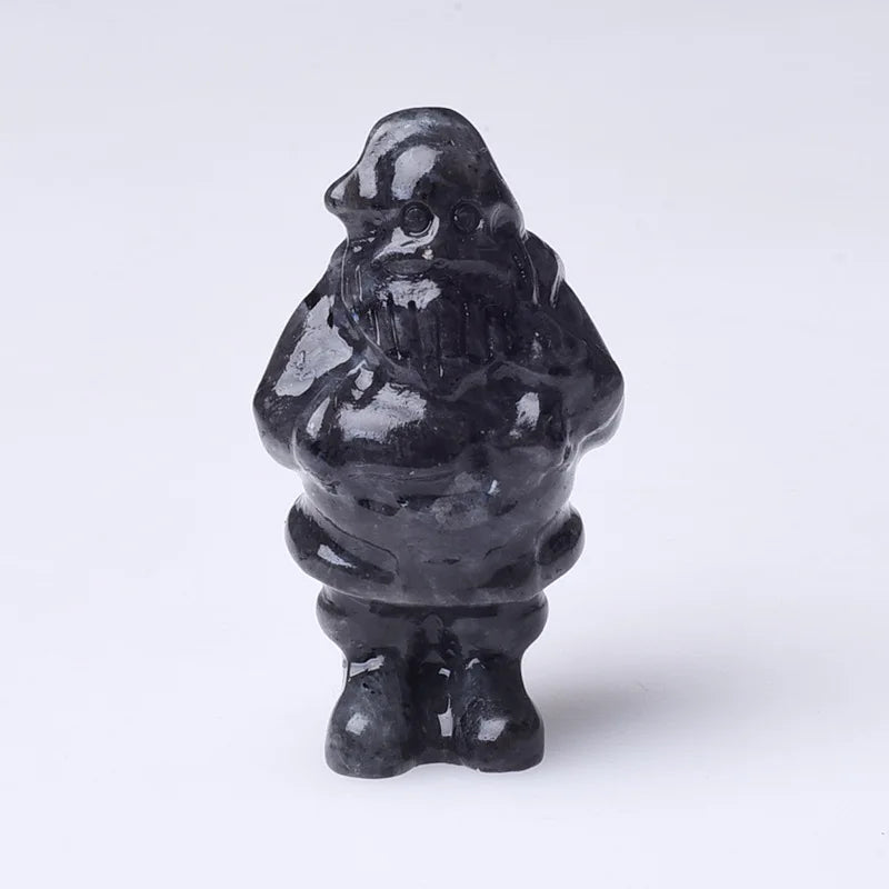 DIY Wholesale Hand Carved Jade Father Christmas Natural Labradorite Santa Claus Carvings For Christmas Present