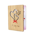 I Love You Card Handmade With Real Bamboo Wood Wooden Greeting Cards for Any Occasion to Say Happy Valentines Day Card