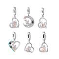 Fit Original Brand Bracelet Necklace 925 Sterling Silver Girl and Dog Are Best Friends Forever Bead Charm for Jewelry Making