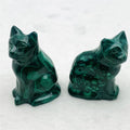 Wholesale Cute Natural Green Malachite Stone Crystal Carving Cat for Gift