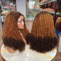 Hot Selling Wigs Human Hair 5x5 Lace Pixie Curl Super Double Drawn Hair 18 Inch 3 Tone Color  Wigs for Black Women