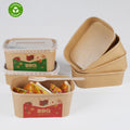 Paper Rectangular Box Disposable Storage Containers Biodegradable Embossing Rigid Boxes Microwave Safe Leak Grease Resistant