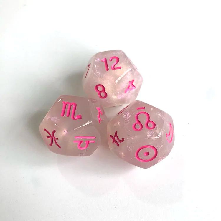 Wholesale 12-Sided Pink Dices Custom 12-Sided Resin & Acrylic 16mm & 20mm Board Game Tabletop for DND Role Playing
