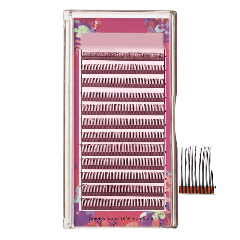 Professional Individual Synthetic Vegan Cruelty-Free Handmade Eyelash Extensions 3D Mega Volume 5D W Fan Natural Black 0.12mm