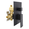 Black Solid Brass Shower Valve Pressure Balancing Mixer Control 3 Outlet Function Shower Kits Diverter Modern Design