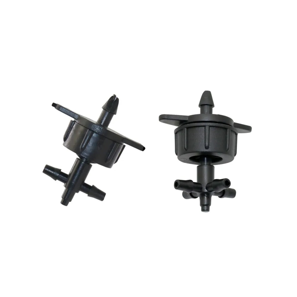 Agricultural Drip Irrigation System Emitter Dripper 2/4/8L Pressure Compensating Dripper with 3-Way 5-Way Barb Connector