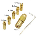 Self-tightening Small Electric Drill Bit Holder Grinder Woodworking Brass Drill Chuck Holder Collet Chuck for Rotary Tool