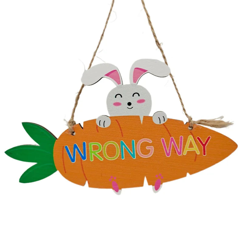 Creative DIY Rabbit Plywood Sign for Easter Party Handmade Egg Number Wall Decor Eco-friendly 18CM with Opp Bag Packaging