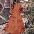 2025 Drop Ship Women V Neck Trendy Dress Elegant Plus Size Long Maxi Dresses