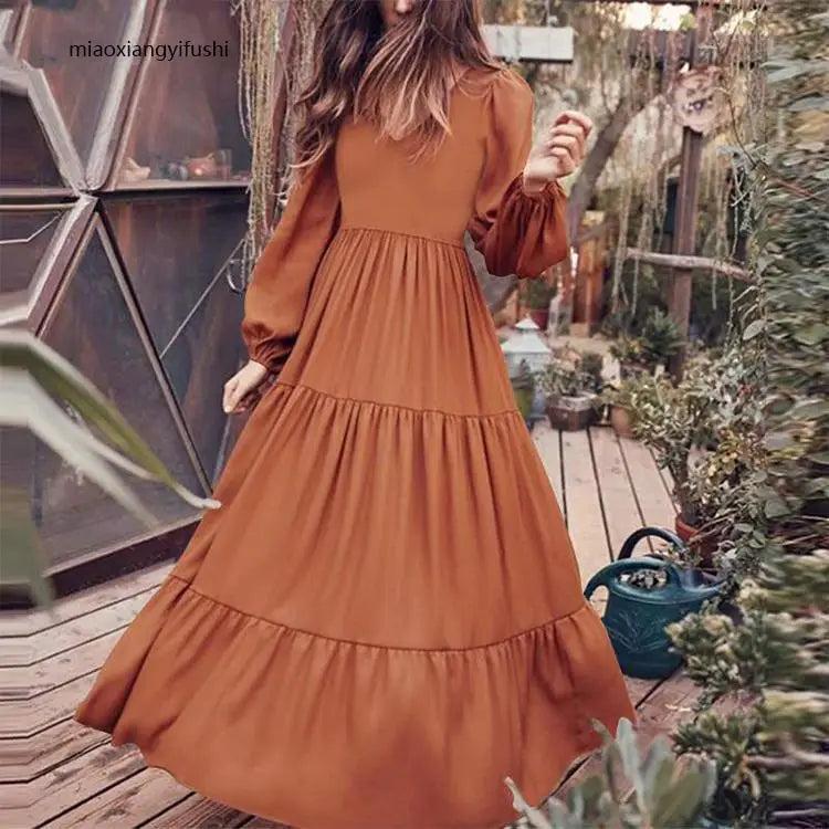2025 Drop Ship Women V Neck Trendy Dress Elegant Plus Size Long Maxi Dresses