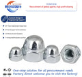 Wholesale Open End Hexagon Hex Domed Head Cap Nut Acorn Nuts Manufacturer DIN1587 M3 304 316 Stainless Steel Carbon Steel Zinc