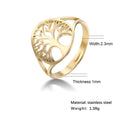 New Ring Tree of Life Rose 18k Gold Plated Stainless Steel Ring Mix Stainless Steel Finger Rings Men Women
