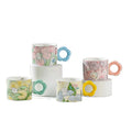 Lovely Porcelain Ceramic Coffee Mug with Flower Shape Handle for Business Gifts