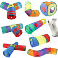 Stripes Collapsible Ball Curved Cat Toys Tunnels for Indoor Cats