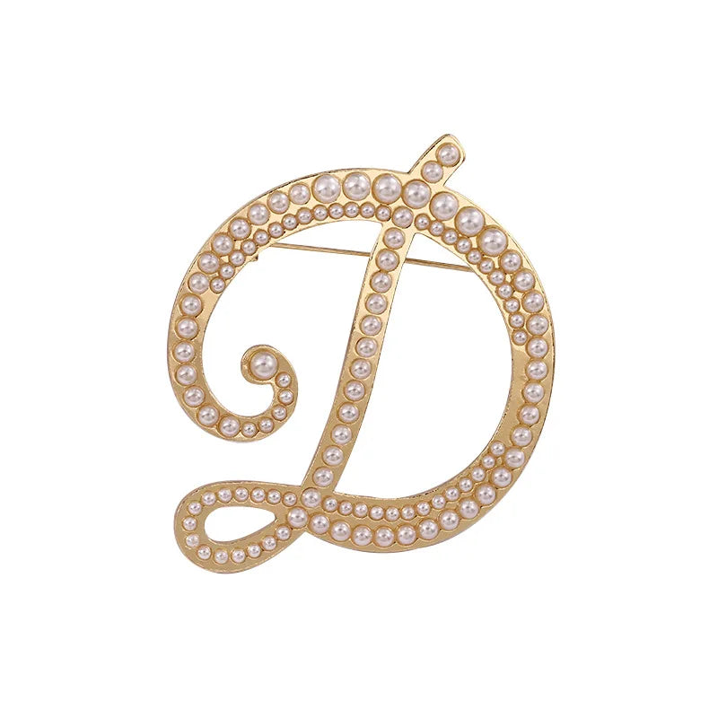 2023 New English Letter Brooch Pins for Women Fashion Personalized 26 Initial English Letters Pins Corsage