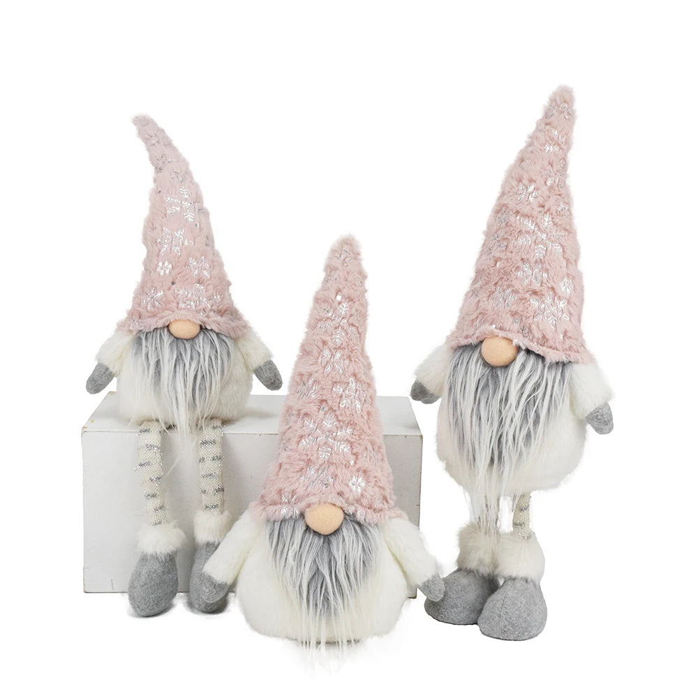 2026 Factory Christmas Gifts Handmade Fabric Pink Faceless Dolls Noel Xmas Home Ornaments Stuffed Gnomes for Christmas Decor