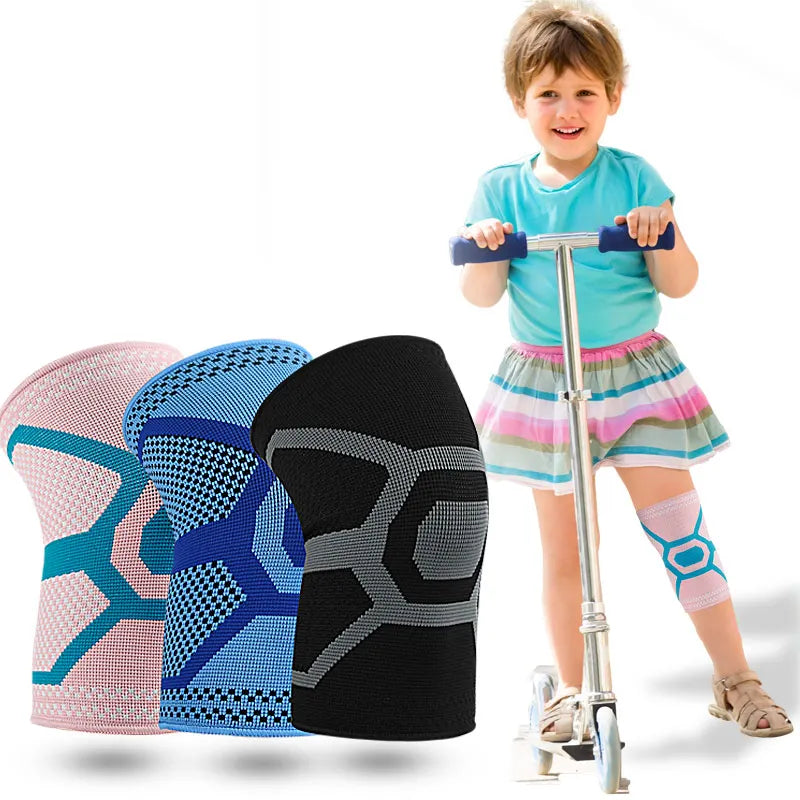Kids Nylon Knee Sleeves Compression Knee Support Stabilizer for Running Basketball Sports