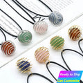 Wholesale Natural Crystal Quartz Agate Necklace with Globe Pendant Gold Ball Amethyst Religious Style Healing Gemstone Jewelry