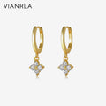VIANRLA Silver Earring Jewelry Zircon Flower Hoop Earring Fashion Women's Jewelry Laser Custom Logo