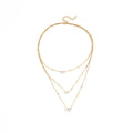 Hot Selling Fashion Simple Multi-layer Five-pointed Star love Water Drop Pendant Retro Necklace Clavicle Chain