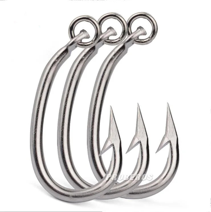 WEIHE -12/0#-13/0#-14/0#-15/0#-16/0# 5pcs High Carbon Steel Barbed Fishing Hook Fishhooks