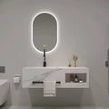 Design Rock Slate With Towel Rack Led Mirror Bathroom Makeup Cabinet Hotel Bathroom Cabinet