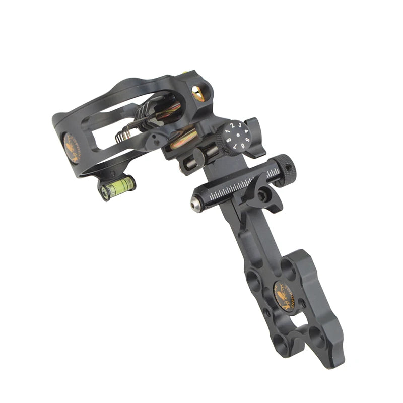 Retina Technology 7 Pin Black Short Pole Archery Compound Bow Sight Adjust Slightly 0.019" Optical Fiber