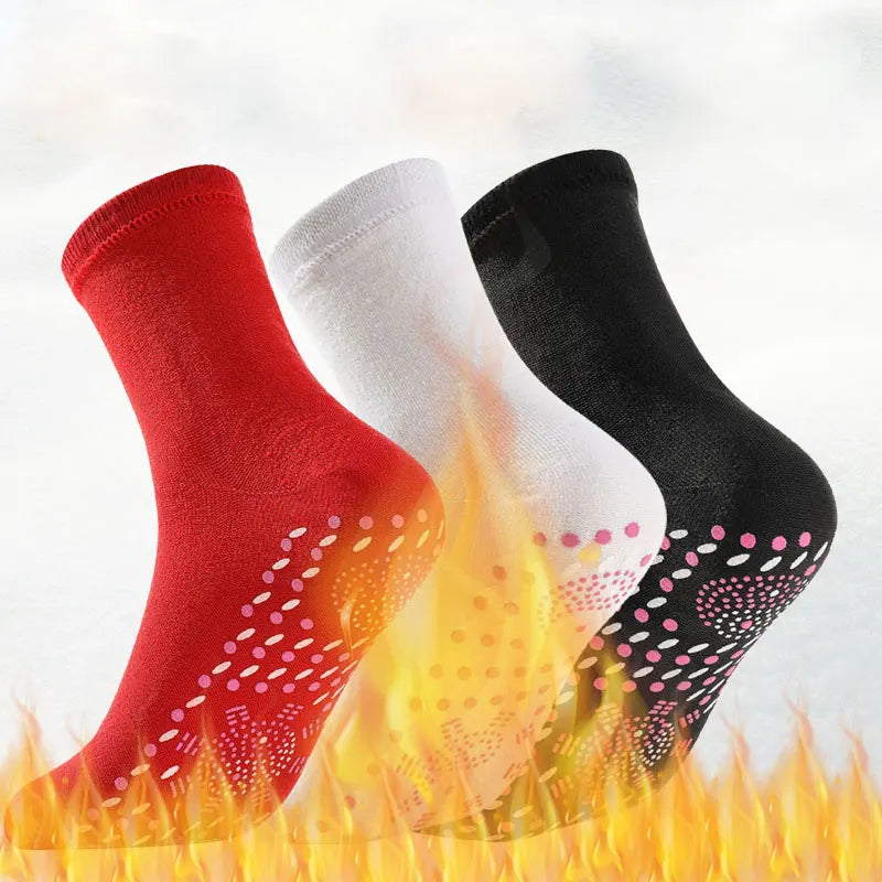 Epsilon tourmaline magnetic self heating ankle socks for self-heating circulation bio compression magnetic point health socks