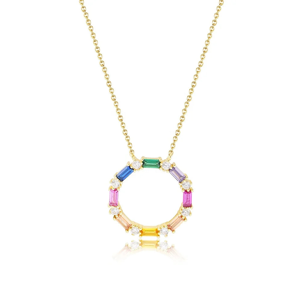 Jewelry Custom Picture Pendant Rainbow Personality Design Sterling Silver Luxury for Women 30 Trendy Zircon Charm Pendants