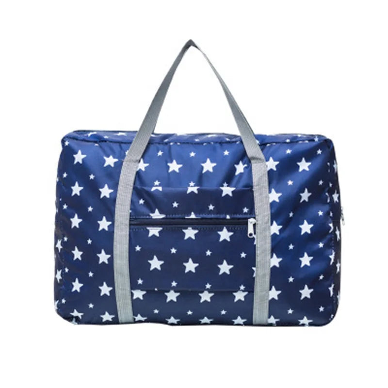 Wholesale Portable Large Capacity Travel Storage Bag for Ladies Waterproof Folding Clothing Luggage with Zipper Closure