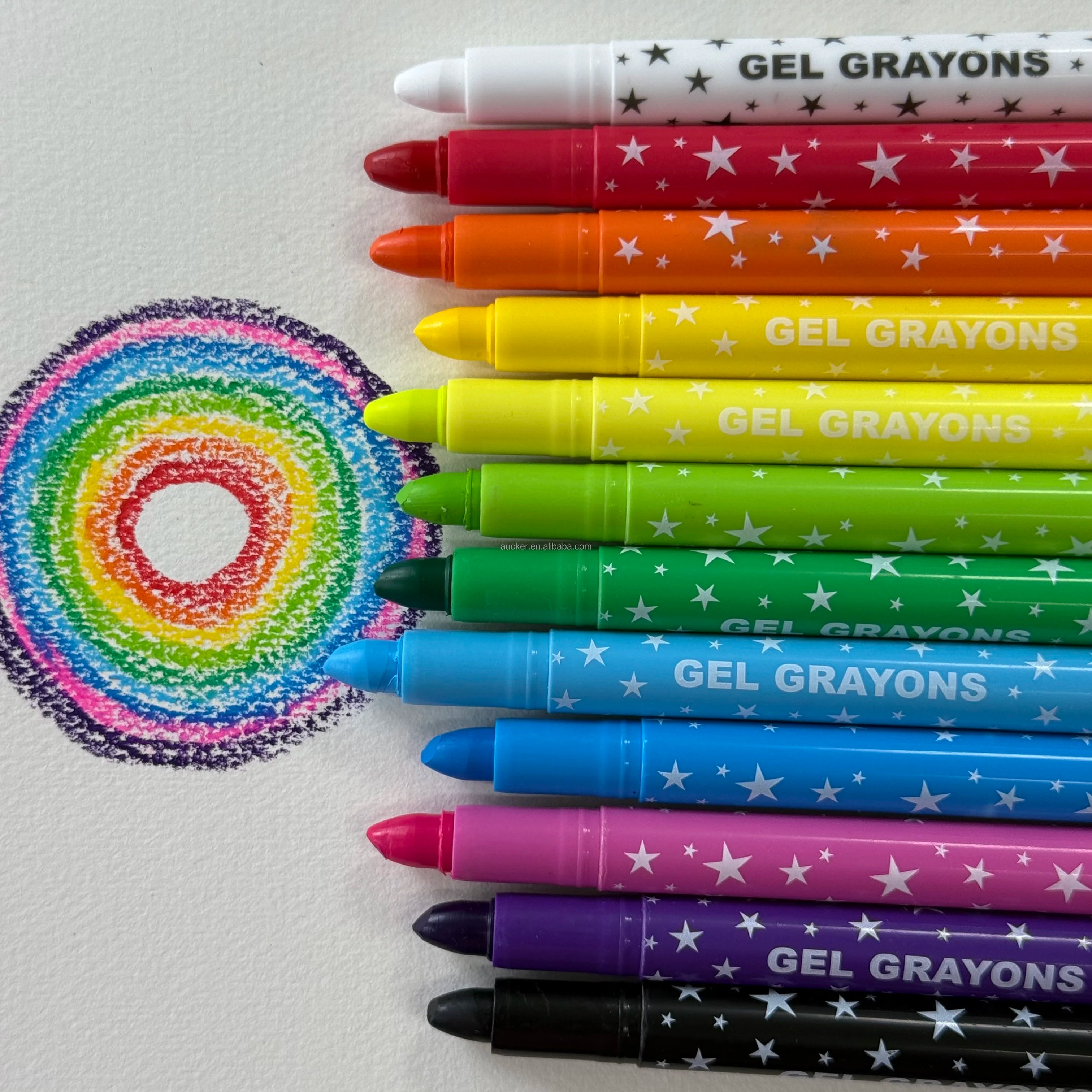 12pcs Colored Gel Crayons Non-Toxic Twistable Crayons Set for Coloring Painting Washable & Silky Crayons Ideal for Paper