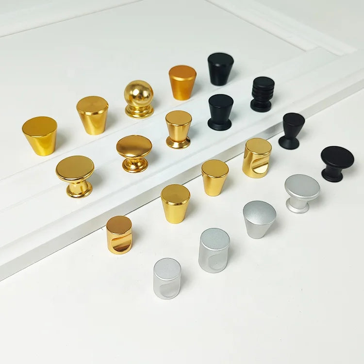 Gold Black Matte Aluminum Alloy Cone Handle Ball Cabinet Wardrobe Drawer Handle for Furniture Handles & Knobs